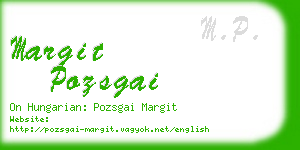 margit pozsgai business card